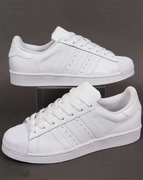 white adidas superstar sneakers.